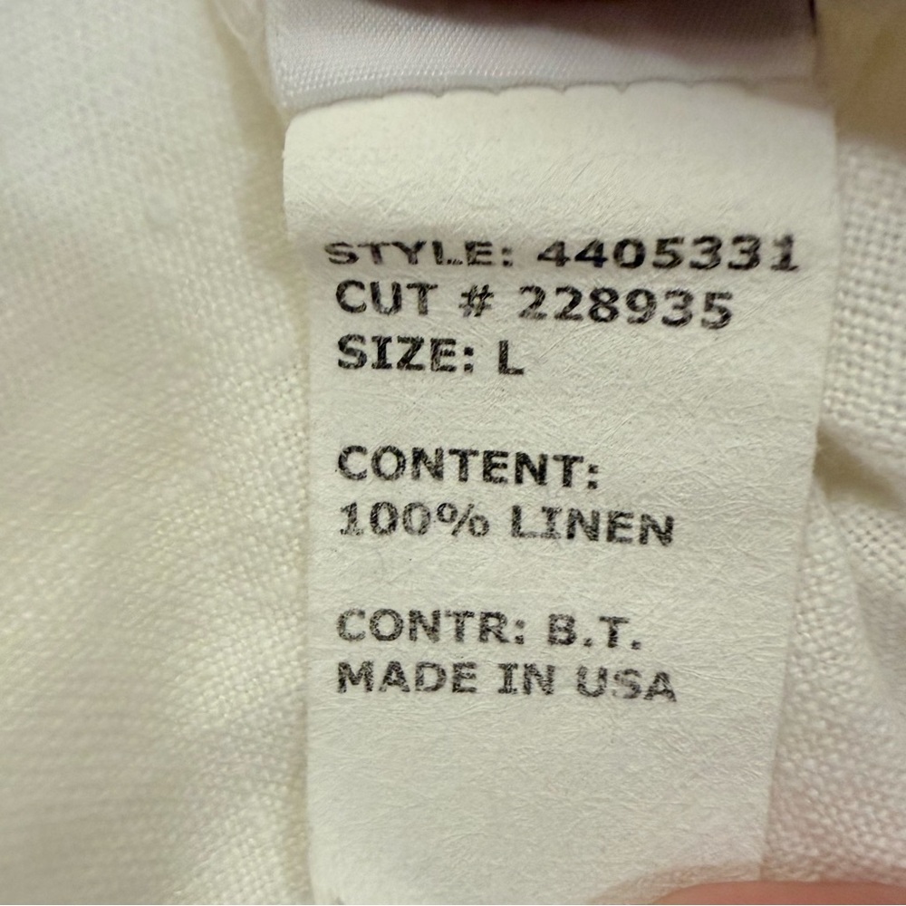Cut Loose Women’s White Linen Tank Top Sleeveless Boxy Shirt Made in USA, Size L - Picture 7 of 7